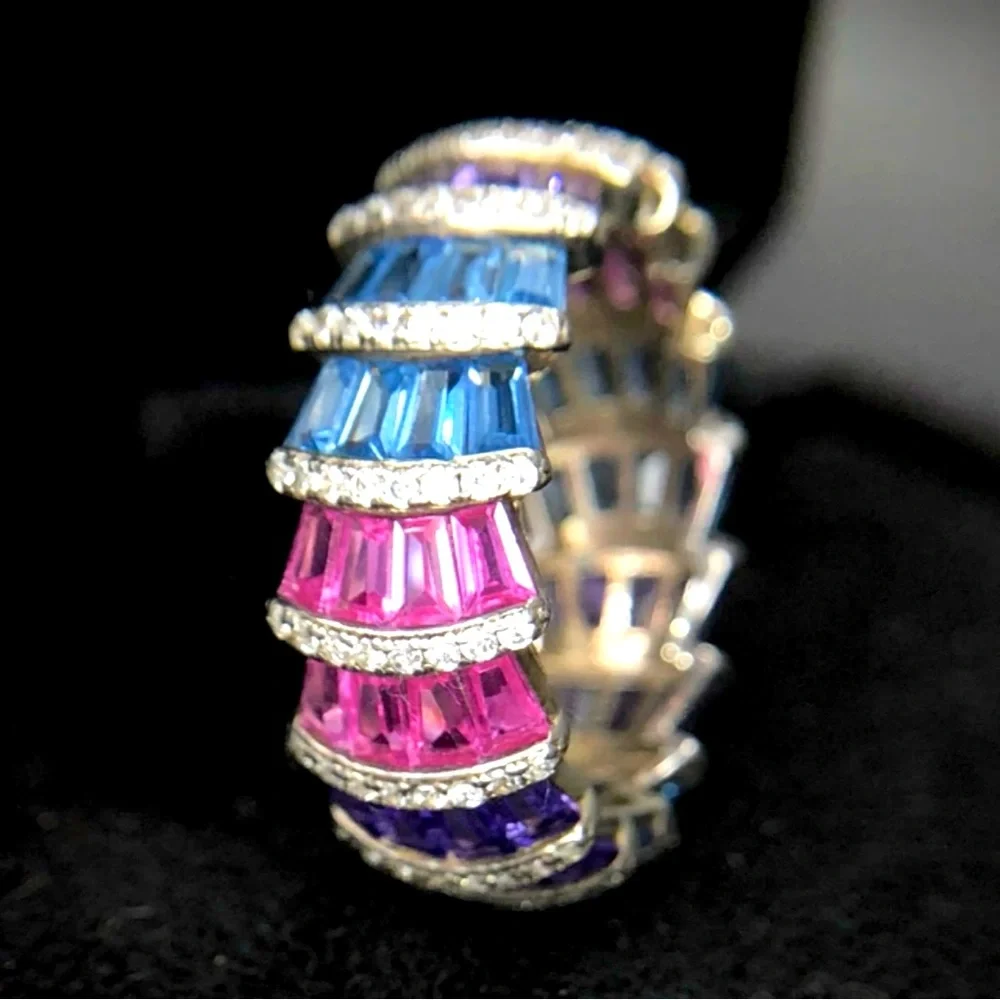 Beautiful Italian Rhodium 925 Silver Ring - Picture 5 of 5